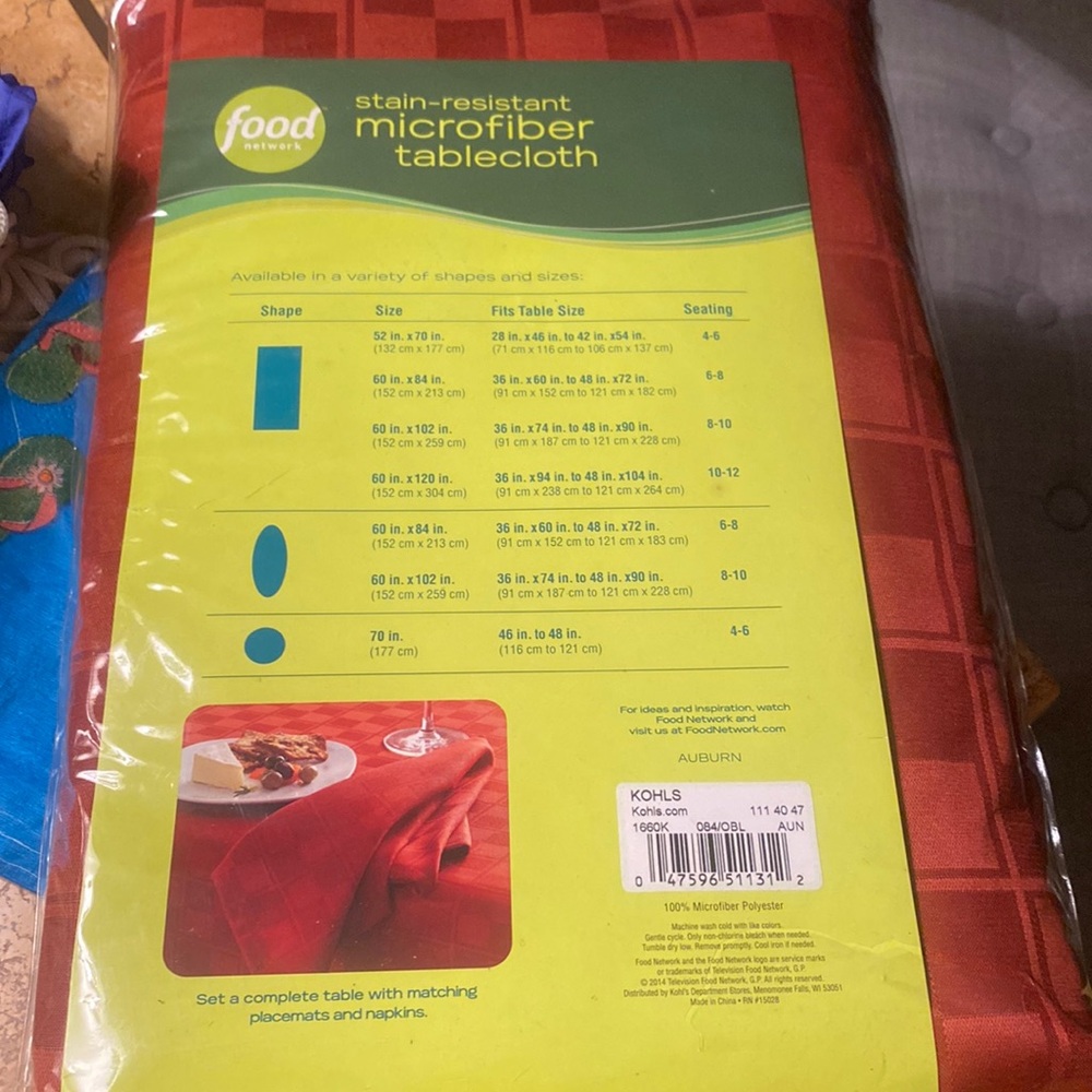 Food Network tablecloth NWT